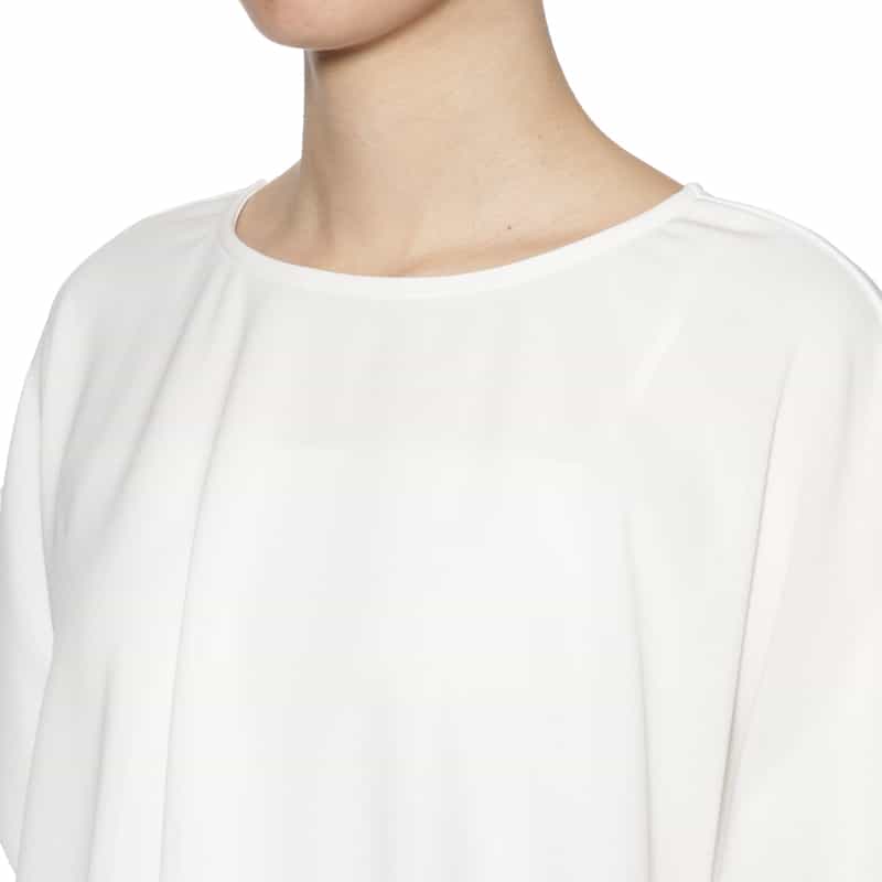 BARNEYS NEW YORK ウォッシャブル タックスリーブカットソー OFF WHITE