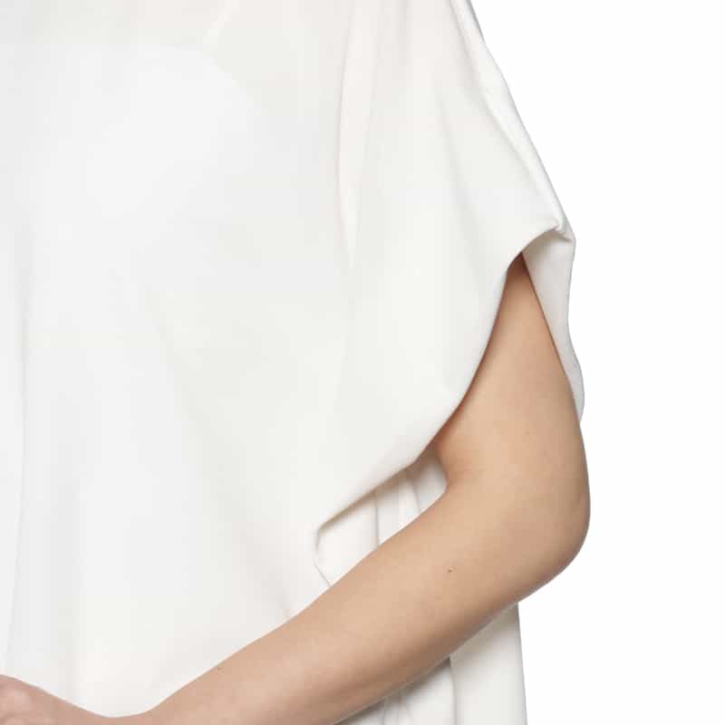 BARNEYS NEW YORK ウォッシャブル タックスリーブカットソー OFF WHITE