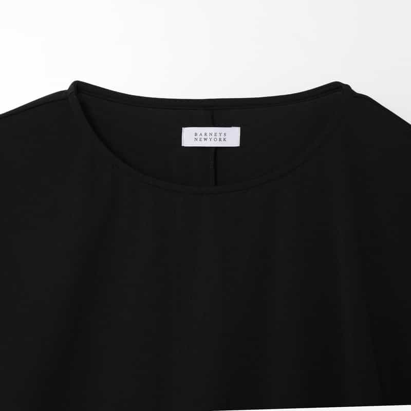 BARNEYS NEW YORK ウォッシャブル タックスリーブカットソー BLACK
