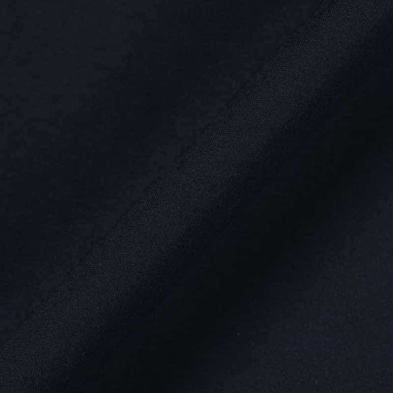 BARNEYS NEW YORK ウォッシャブル ポンチ素材切替ギャザードレス NAVY