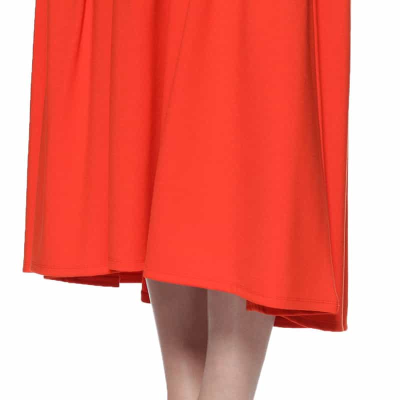 BARNEYS NEW YORK ウォッシャブル ポンチ素材切替ギャザードレス ORANGE