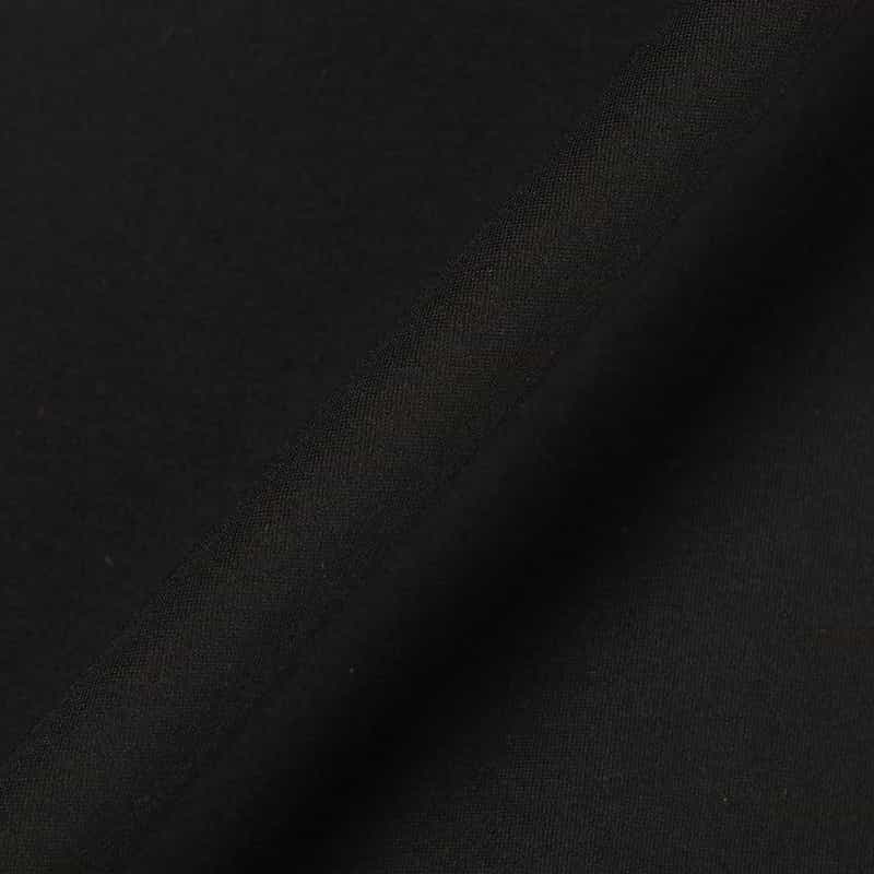 BARNEYS NEW YORK ウォッシャブル ポンチ素材切替ギャザードレス BLACK