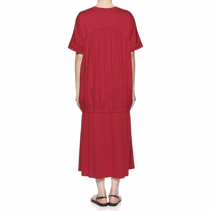 BARNEYS NEW YORK ウォッシャブル ギャザーカットソードレス RED