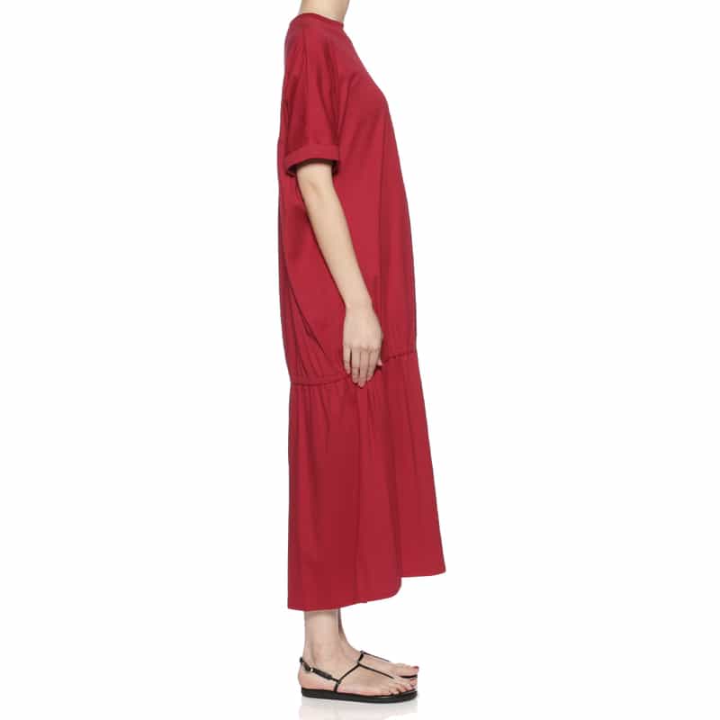 BARNEYS NEW YORK ウォッシャブル ギャザーカットソードレス RED