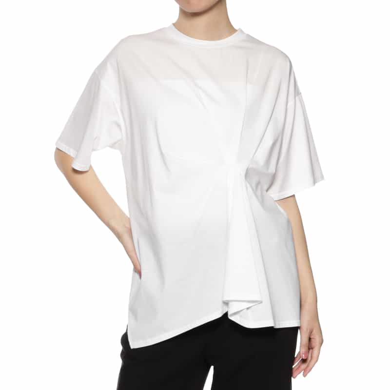 BARNEYS NEW YORK ウォッシャブル ツイストタック入りTシャツ WHITE