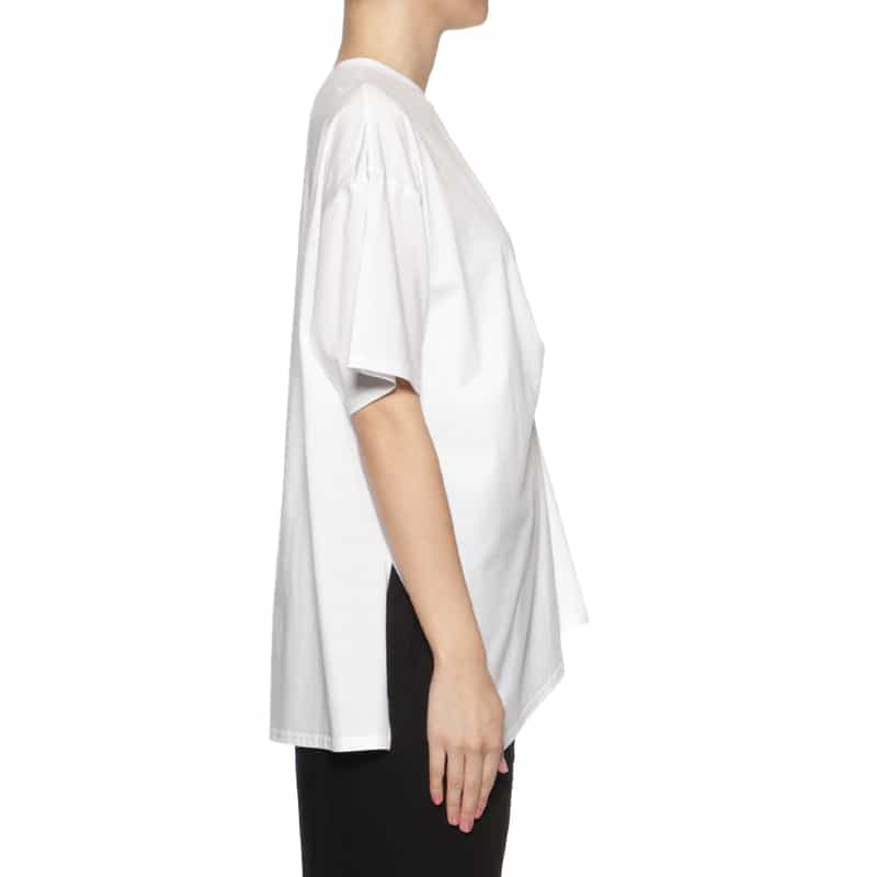 BARNEYS NEW YORK ウォッシャブル ツイストタック入りTシャツ WHITE