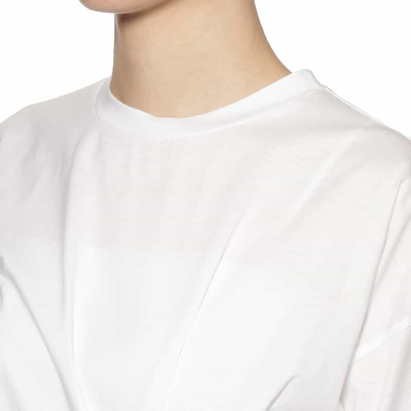 BARNEYS NEW YORK ウォッシャブル ツイストタック入りTシャツ WHITE