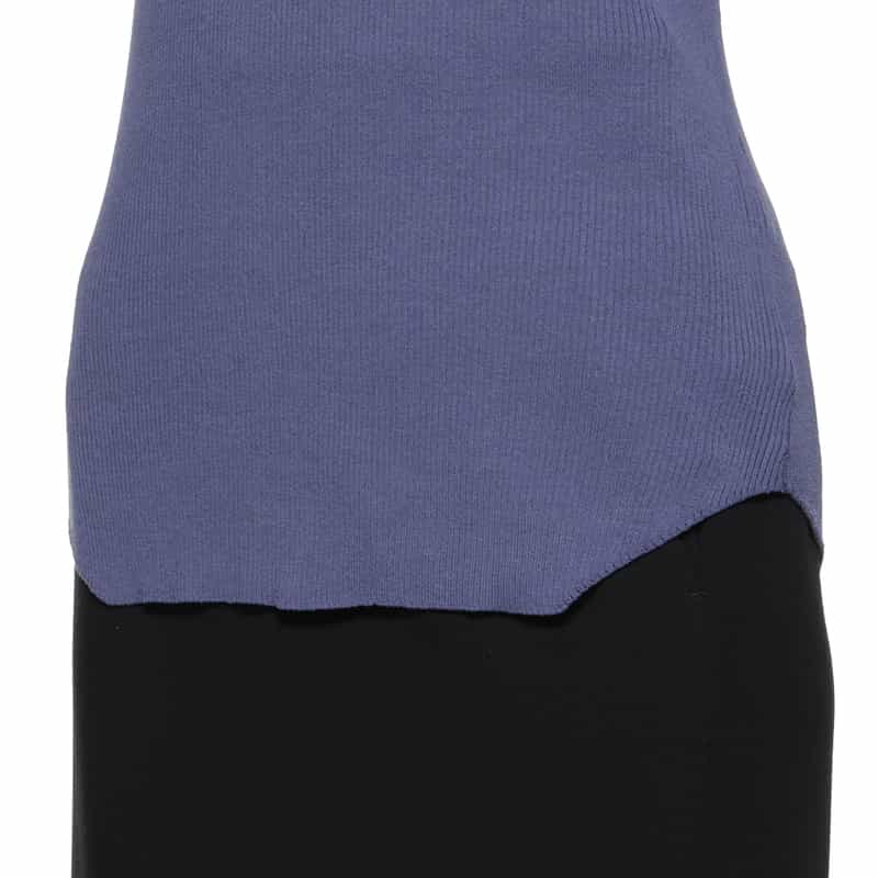 BARNEYS NEW YORK ウォッシャブル ノースリーブリブニットプルオーバー BLUE