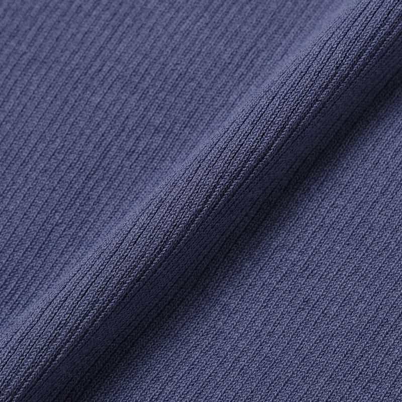 BARNEYS NEW YORK ウォッシャブル ノースリーブリブニットプルオーバー BLUE