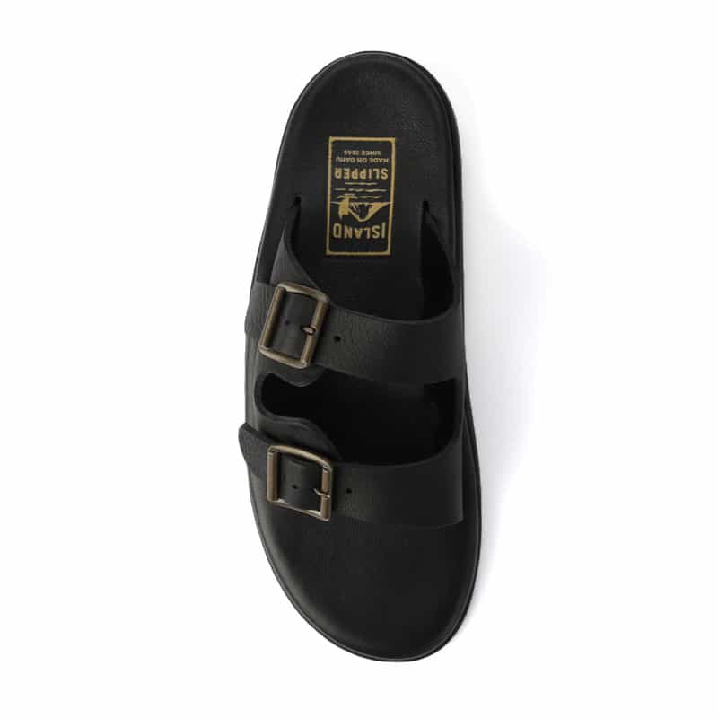 ISLAND SLIPPER ISLAND SLIPPER＜アイランドスリッパ＞バーニーズ　ニューヨーク限定ダブルバックルサンダル BLACK