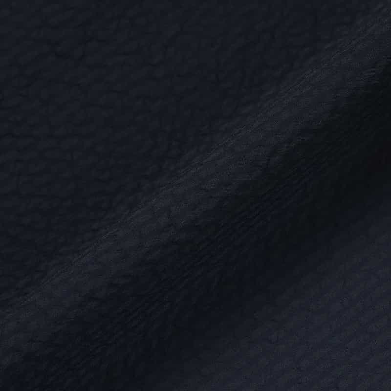 BARNEYS NEW YORK ウォッシャブル クールマックスサッカー素材Aラインドレス DARK NAVY