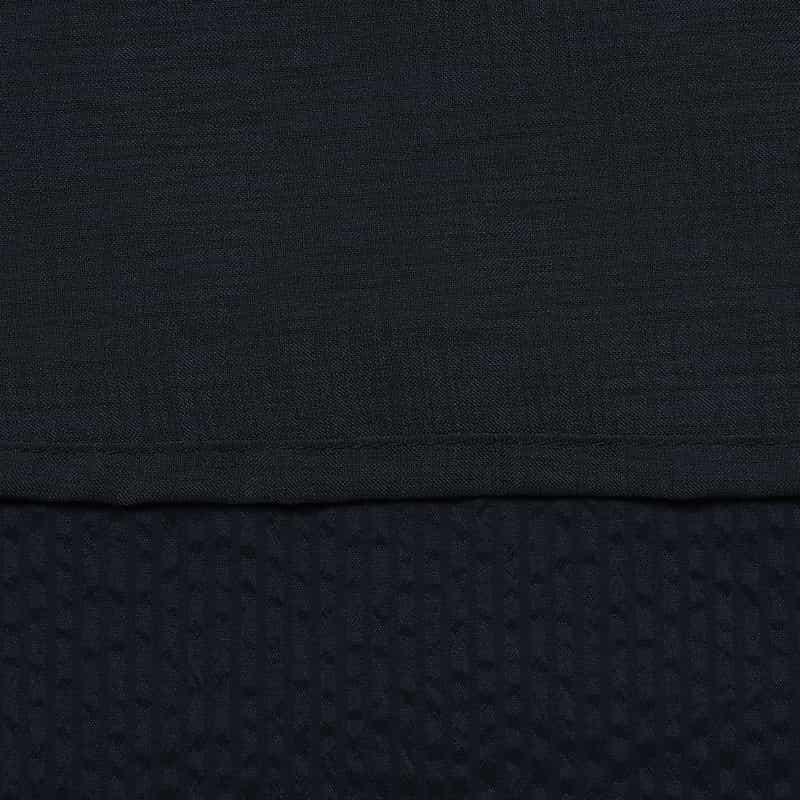 BARNEYS NEW YORK ウォッシャブル クールマックスサッカー素材Aラインドレス DARK NAVY
