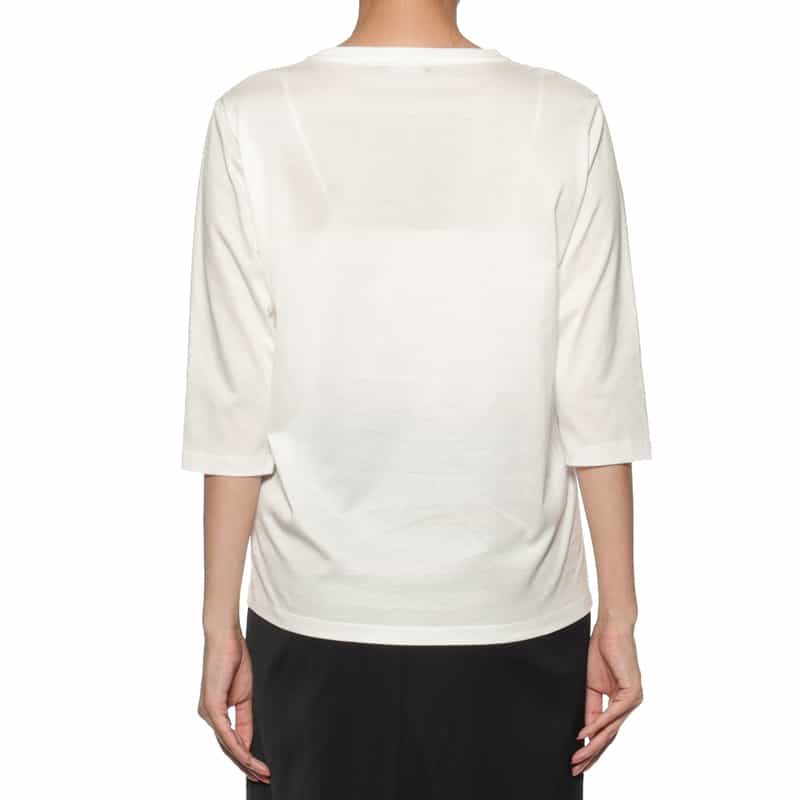 BARNEYS NEW YORK ウォッシャブル ジャージー素材クルーネックTシャツ WHITE