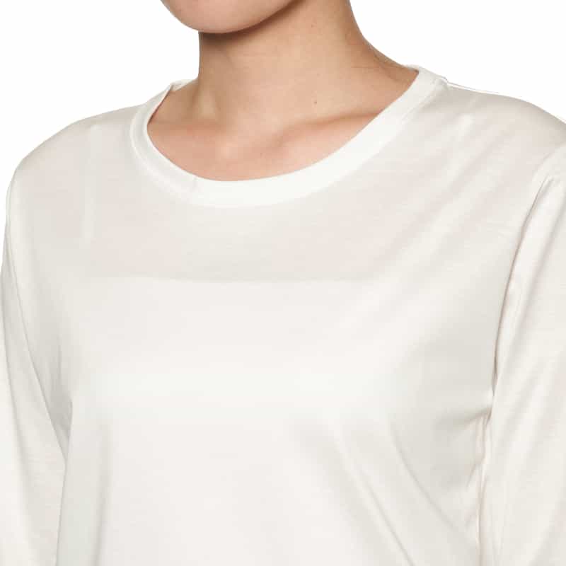 BARNEYS NEW YORK ウォッシャブル ジャージー素材クルーネックTシャツ WHITE