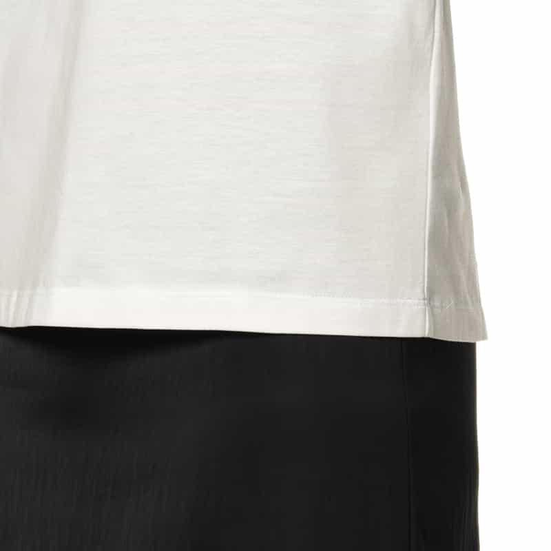 BARNEYS NEW YORK ウォッシャブル ジャージー素材クルーネックTシャツ WHITE