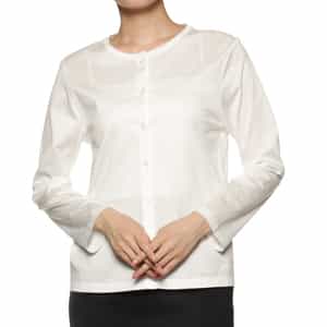 ジャージー素材 クルーネックカーディガン