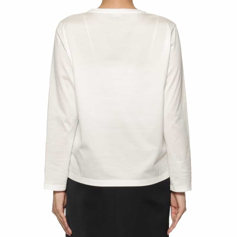 BARNEYS NEW YORK ジャージー素材 クルーネックカーディガン WHITE