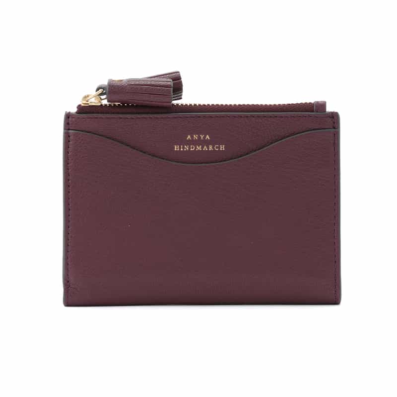 ANYA HINDMARCH ANYA HINDMARCH＜アニヤ ハインドマーチ＞ ダブルジップハーフウォレット “EYES“ WINE