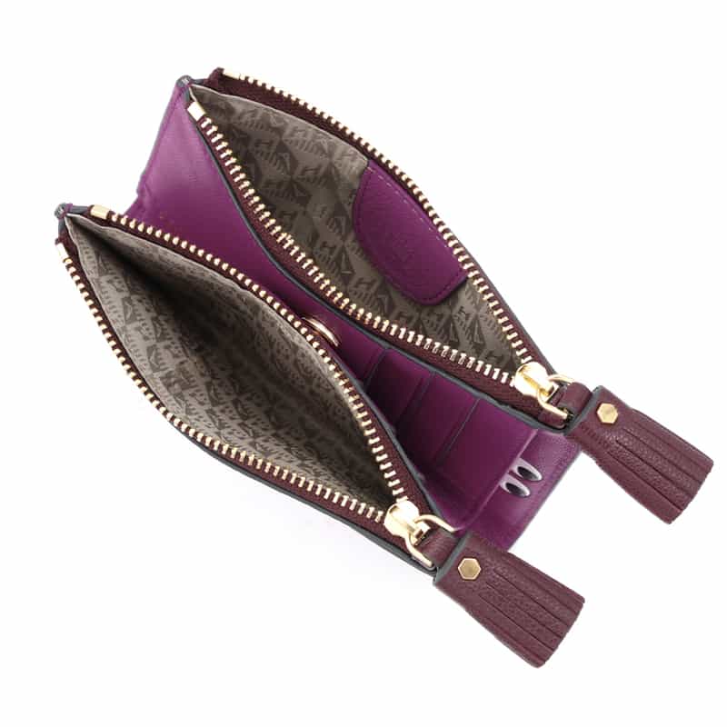 ANYA HINDMARCH ANYA HINDMARCH＜アニヤ ハインドマーチ＞ ダブルジップハーフウォレット “EYES“ WINE