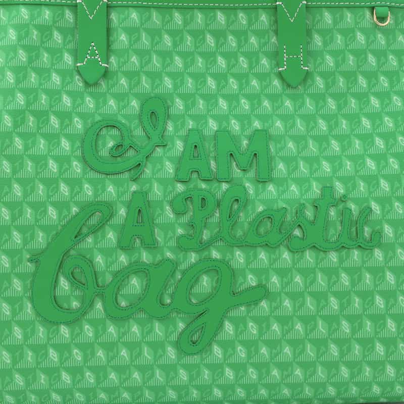ANYA HINDMARCH ANYA HINDMARCH＜アニヤ ハインドマーチ＞ ジップ付きトートバッグ “I am a Plastic Bag“ GREEN