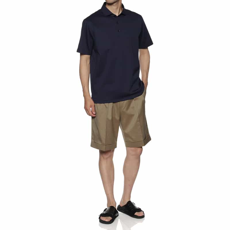 BARNEYS NEW YORK ウォッシャブル タック入りショートパンツ BEIGE