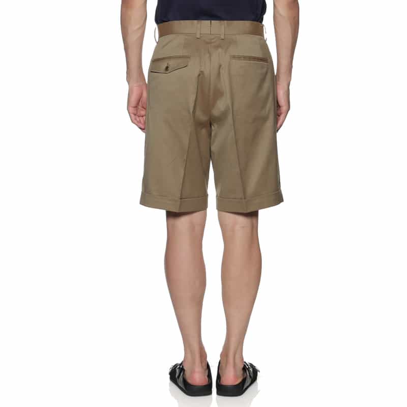 BARNEYS NEW YORK ウォッシャブル タック入りショートパンツ BEIGE