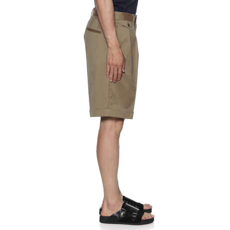 BARNEYS NEW YORK ウォッシャブル タック入りショートパンツ BEIGE