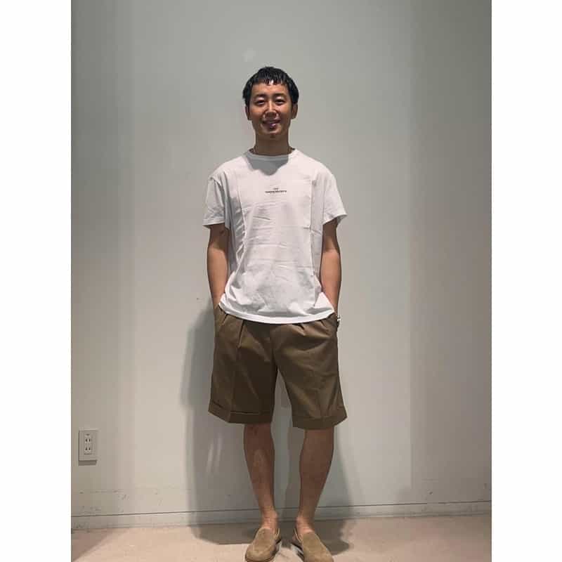 BARNEYS NEW YORK ウォッシャブル タック入りショートパンツ BEIGE