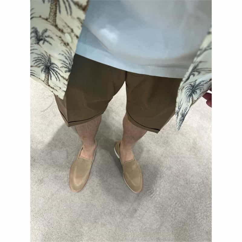 BARNEYS NEW YORK ウォッシャブル タック入りショートパンツ BEIGE