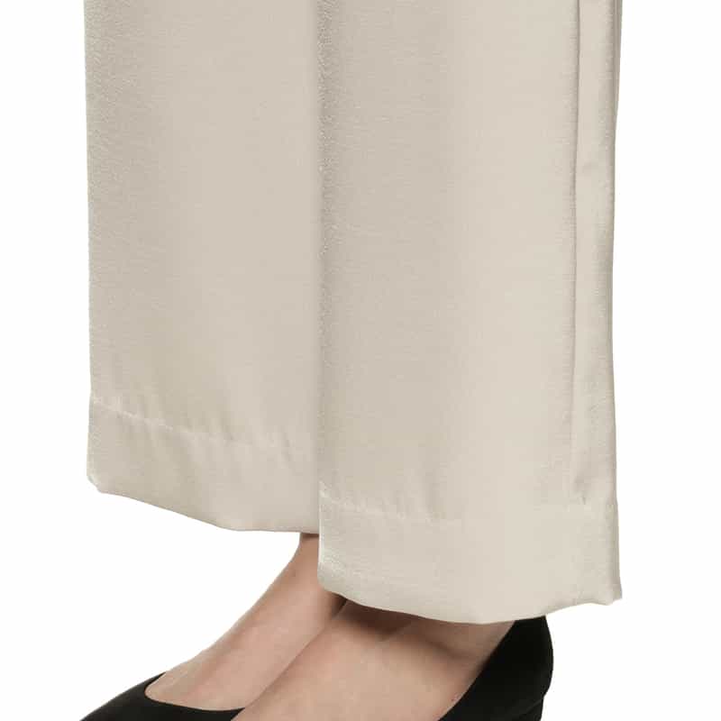 BARNEYS NEW YORK ウォッシャブル ドローリングサテンワイドパンツ BEIGE