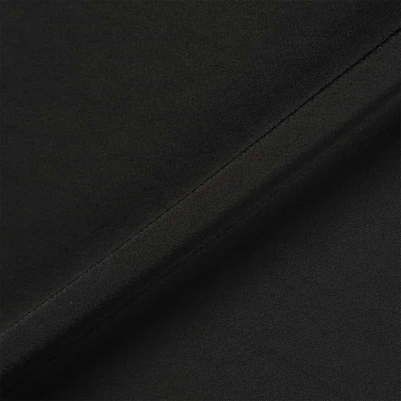 BARNEYS NEW YORK ウォッシャブル ドローリングサテンワイドパンツ BLACK