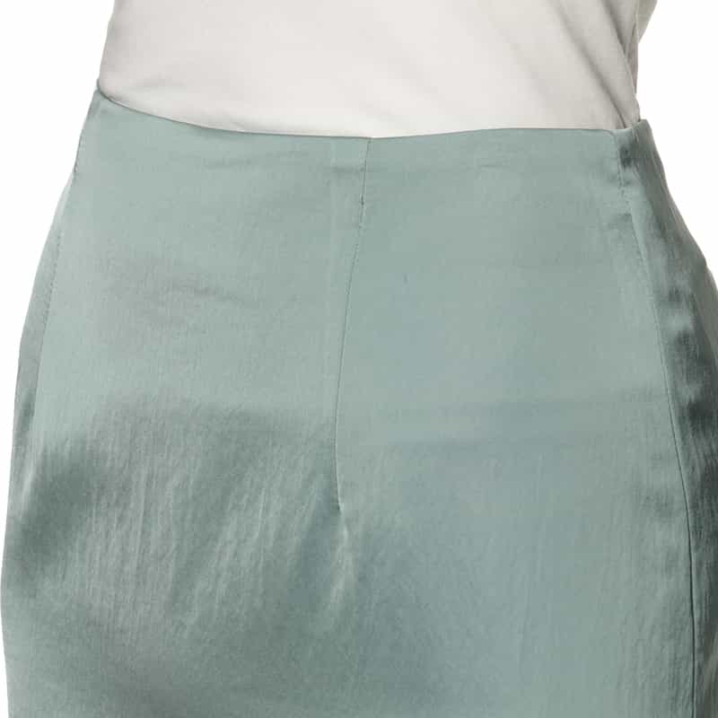 BARNEYS NEW YORK ウォッシャブル サテンタイトスカート GREEN