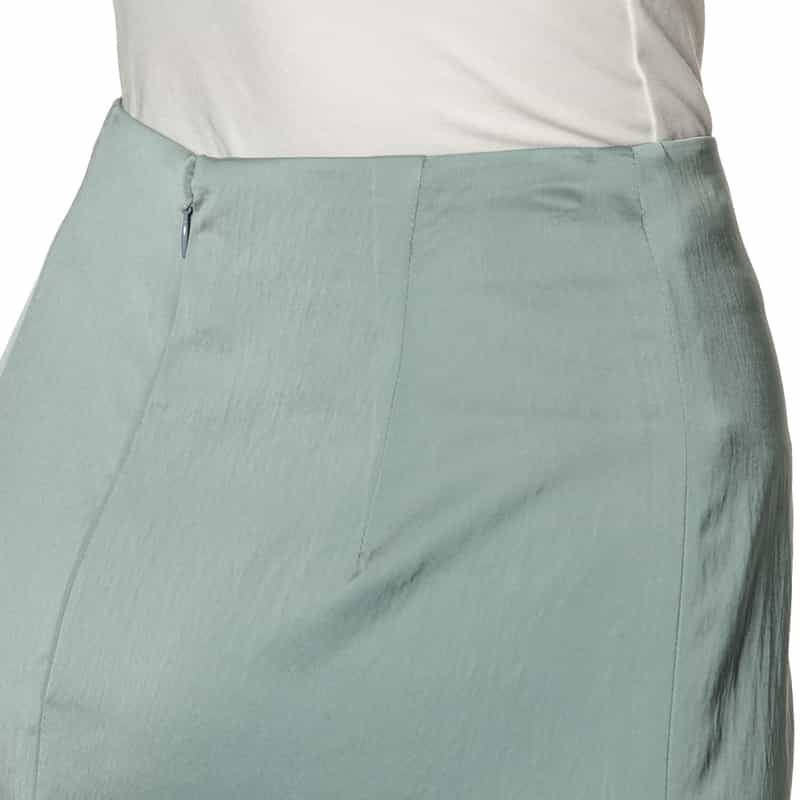 BARNEYS NEW YORK ウォッシャブル サテンタイトスカート GREEN