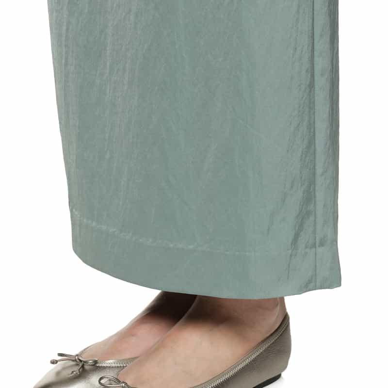 BARNEYS NEW YORK ウォッシャブル サテンタイトスカート GREEN