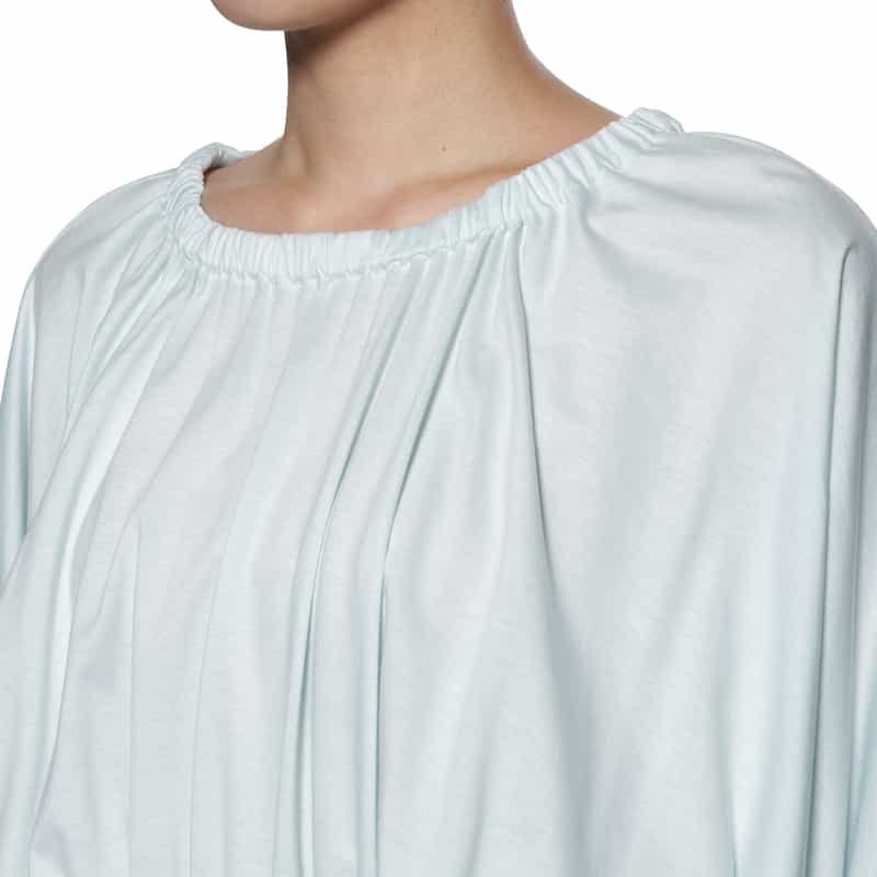 BARNEYS NEW YORK ウォッシャブル ボリュームスリーブドレス LIGHT BLUE