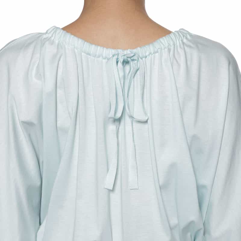 BARNEYS NEW YORK ウォッシャブル ボリュームスリーブドレス LIGHT BLUE