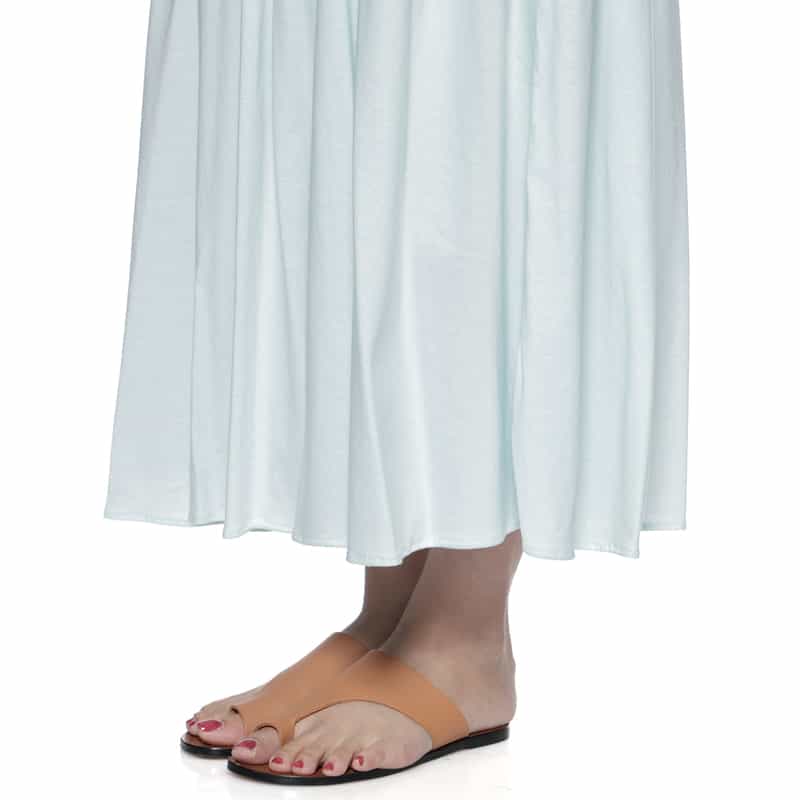 BARNEYS NEW YORK ウォッシャブル ボリュームスリーブドレス LIGHT BLUE