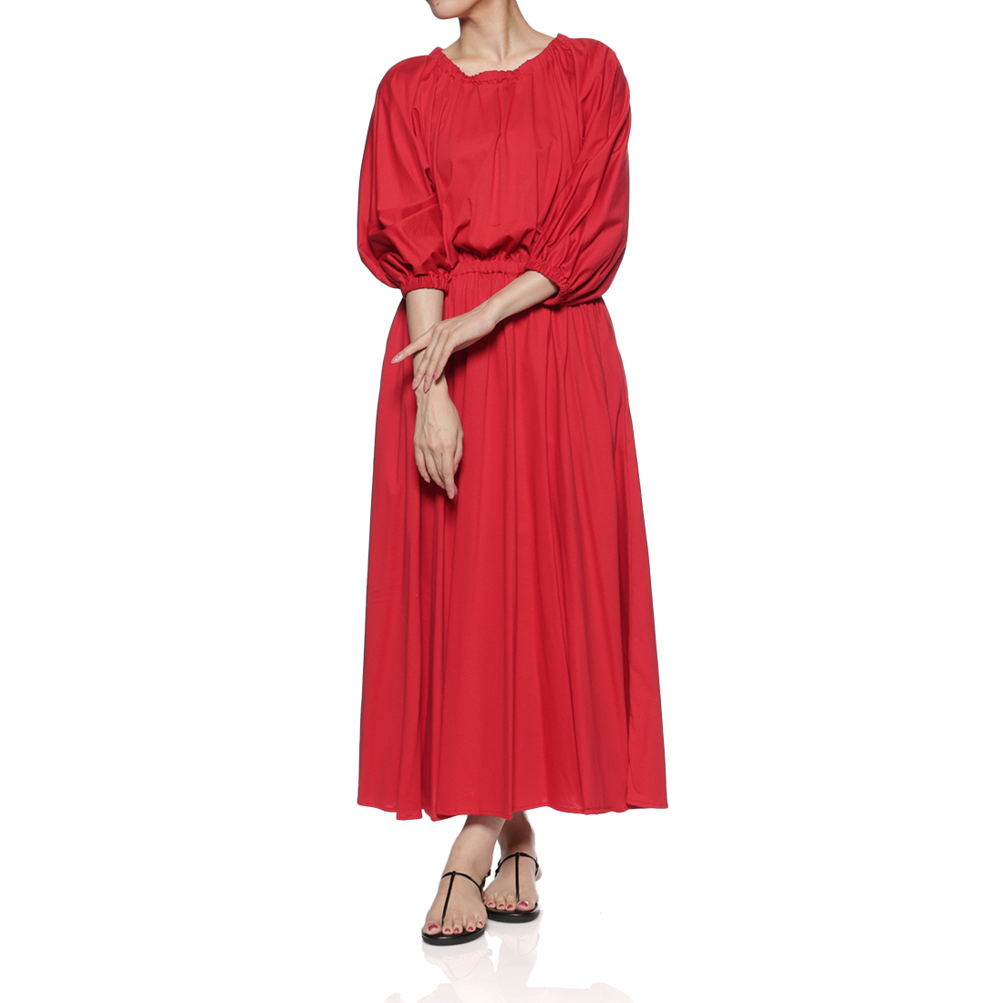 BARNEYS NEW YORK ウォッシャブルシャーリングスリーブドレス