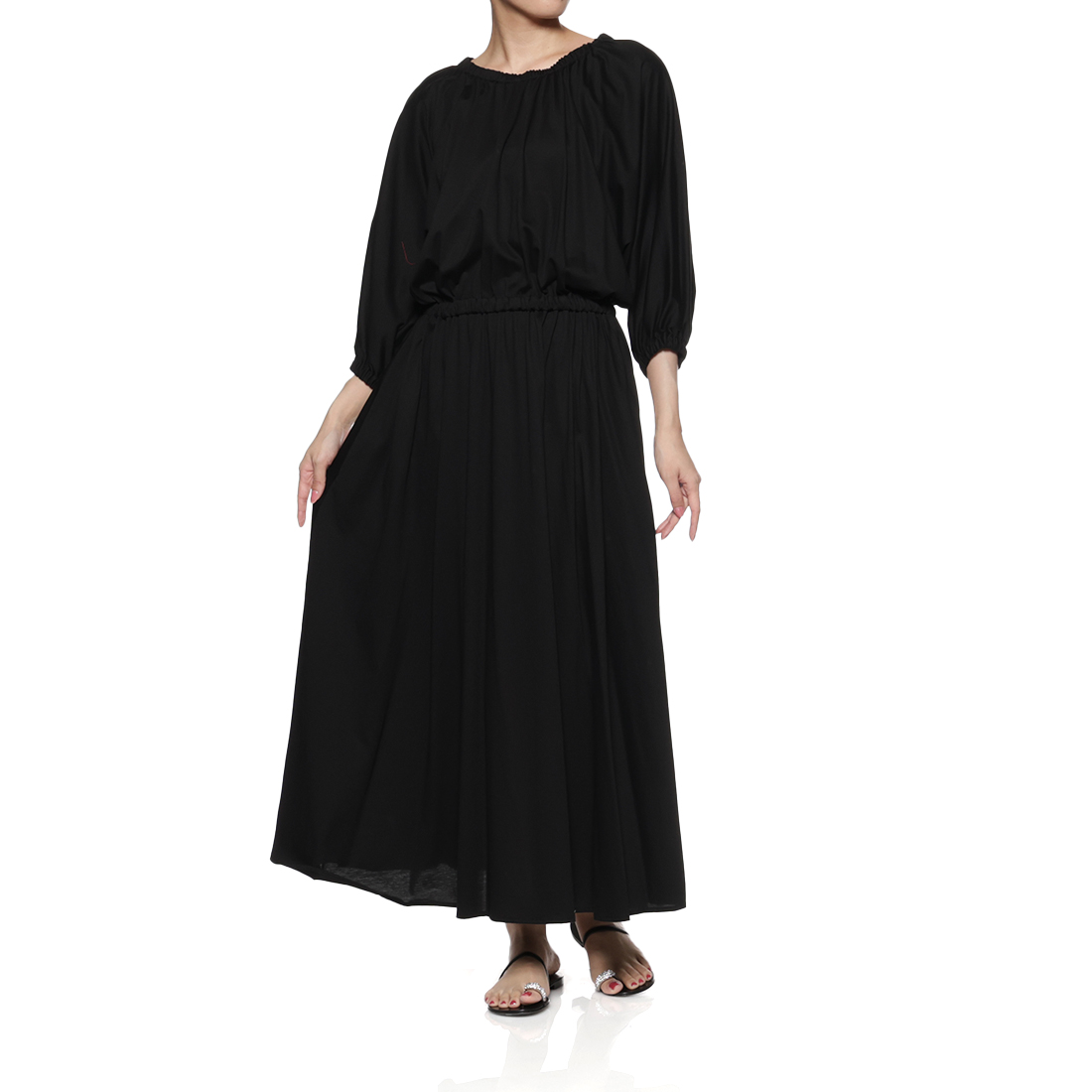 ウォッシャブル ボリュームスリーブドレス