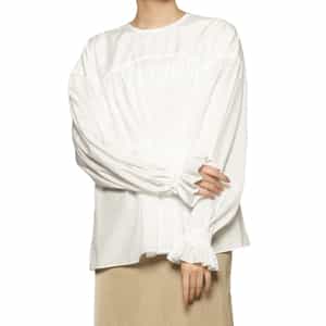 ウォッシャブル ギャザー切替ブラウス