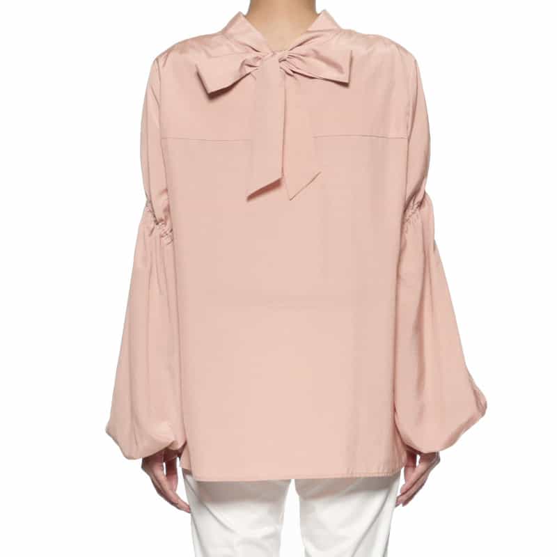 BARNEYS NEW YORK ウォッシャブル ボウタイブラウス LIGHT PINK