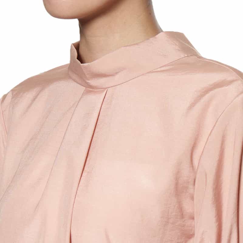 BARNEYS NEW YORK ウォッシャブル ボウタイブラウス LIGHT PINK