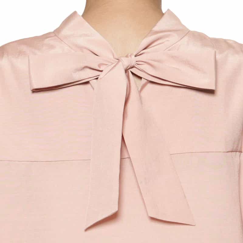 BARNEYS NEW YORK ウォッシャブル ボウタイブラウス LIGHT PINK