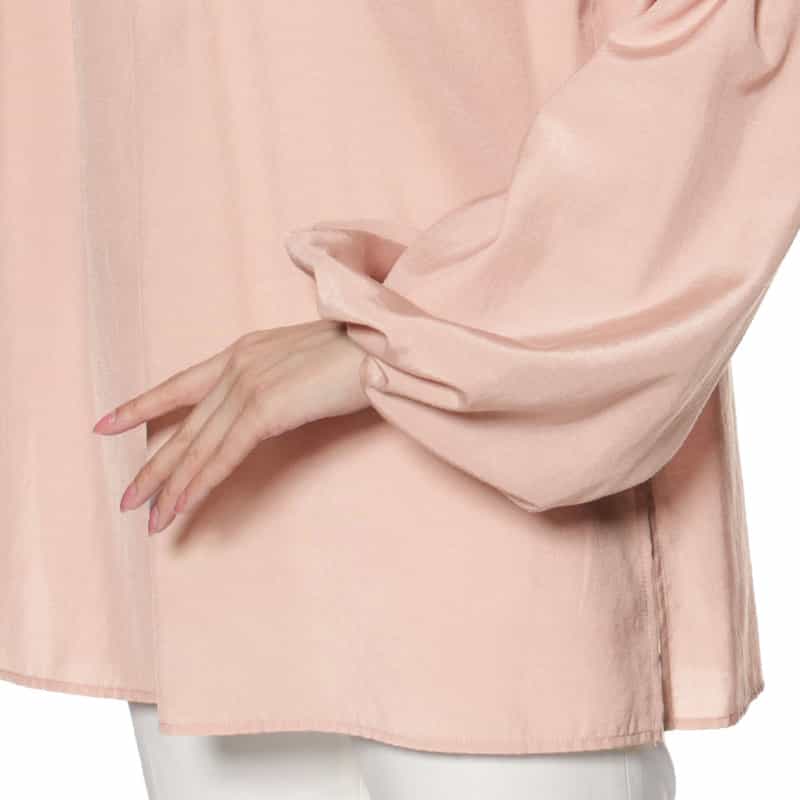 BARNEYS NEW YORK ウォッシャブル ボウタイブラウス LIGHT PINK