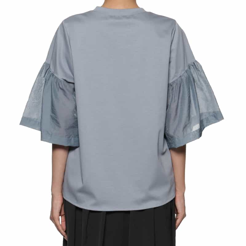 BARNEYS NEW YORK ウォッシャブル ボリュームシアースリーブカットソー BLUE