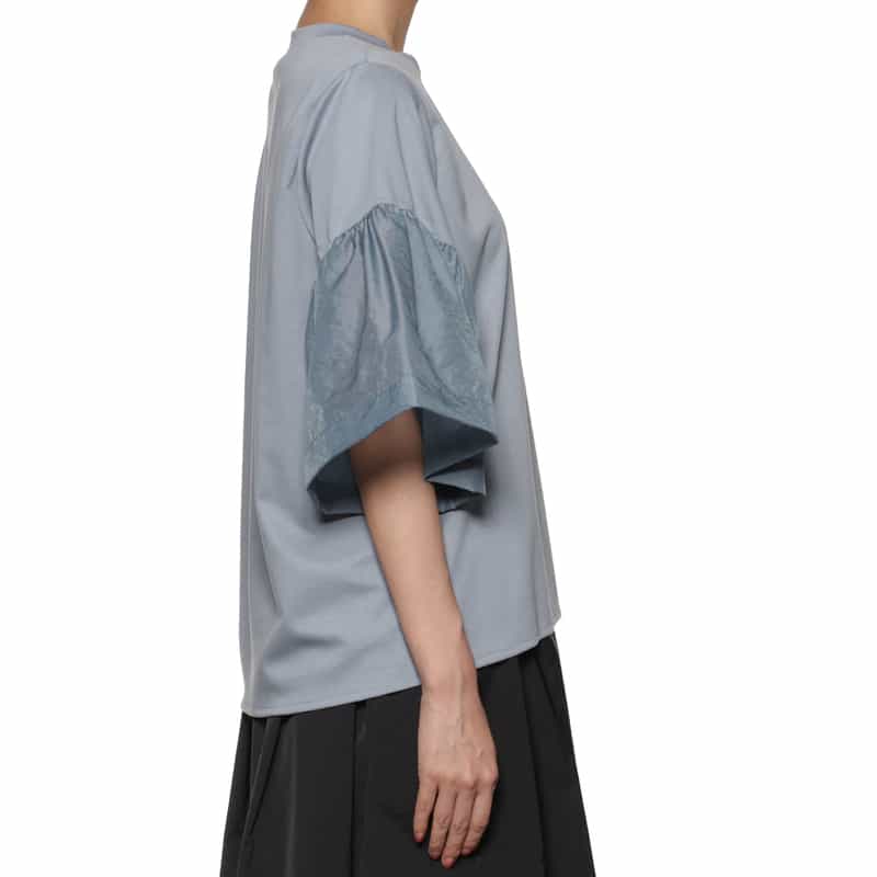 BARNEYS NEW YORK ウォッシャブル ボリュームシアースリーブカットソー BLUE