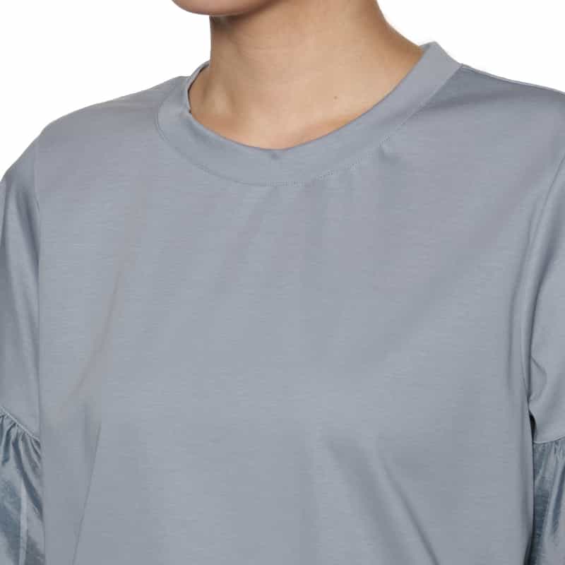 BARNEYS NEW YORK ウォッシャブル ボリュームシアースリーブカットソー BLUE