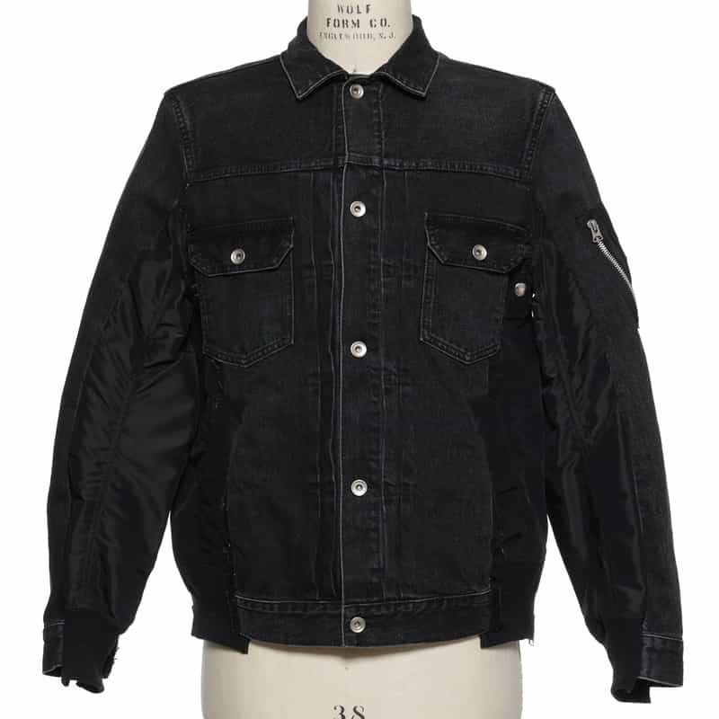 SACAI コンビネーション デニムジャケット BLACK