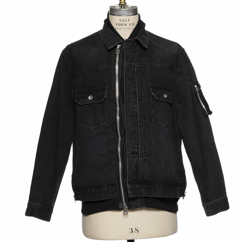 SACAI コンビネーション デニムジャケット BLACK