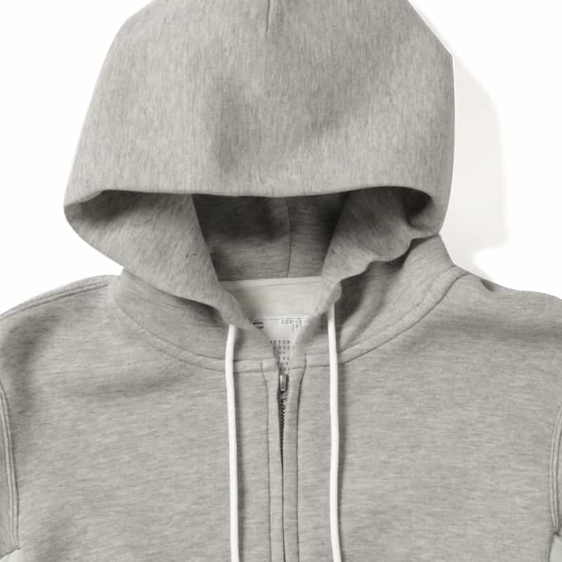 SACAI SACAI＜サカイ＞コンビネーション ジップアップスウェットブルゾン LIGHT GRAY